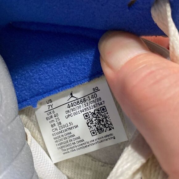 Air Jordan 5 Retro V White Stealth size 7Y - Picture 7 of 9